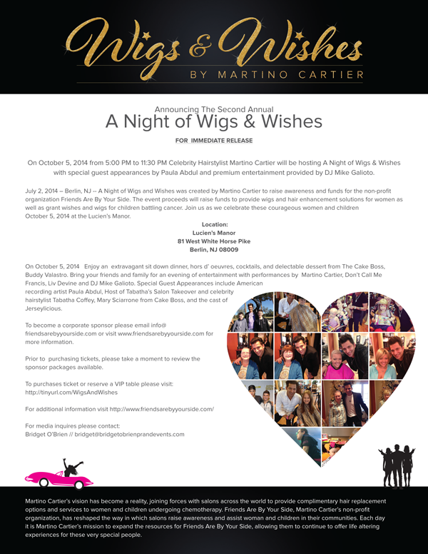 Wigs and Wishes 2014 Official Press Release